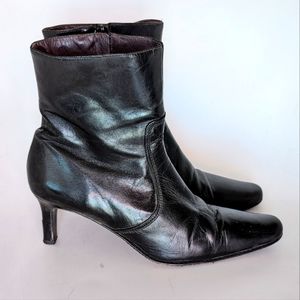 Genuine Coach Black Leather Booties, Size 8
